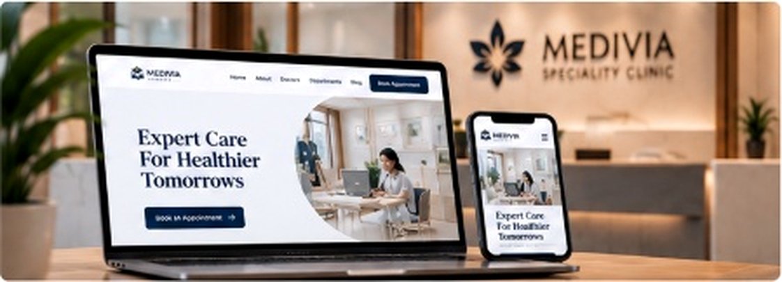 Medivia Speciality Clinic Website & Mobile App Showcase