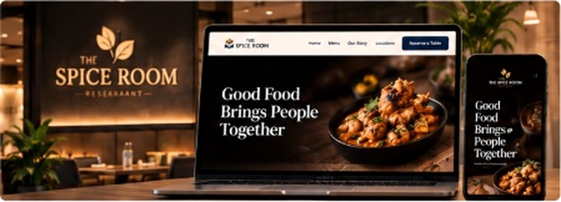 The Spice Room Restaurant Website & Mobile Showcase